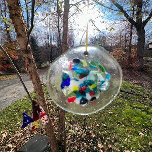 #5301 CIRCULAR FUSED  3” ROUND MULTI COLOR ORNEMENT